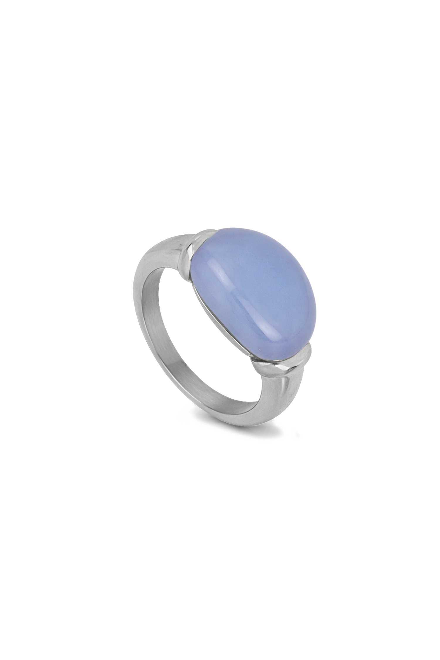 DUNE RING BLUE JADE STEEL