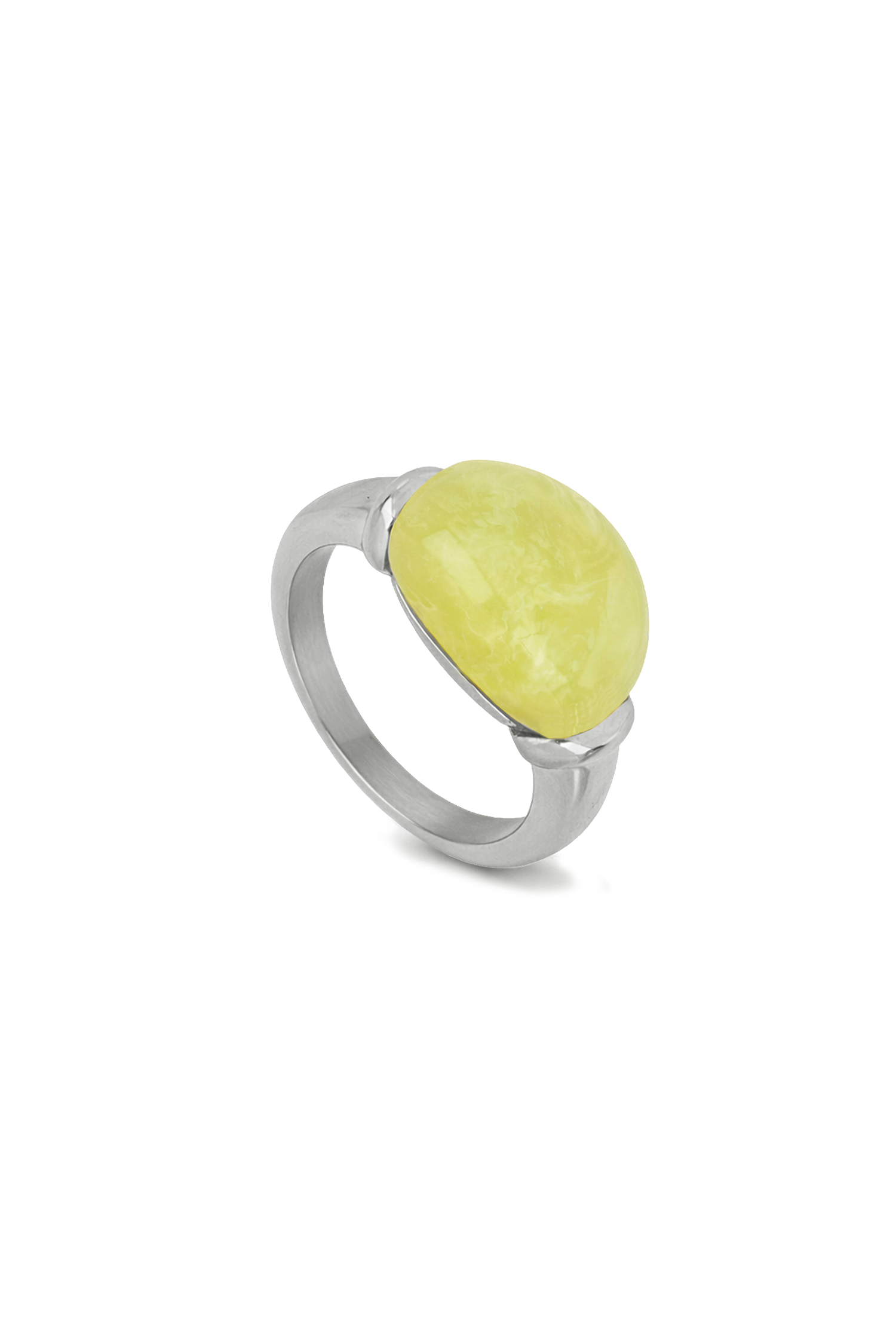 DUNE GREEN JADE STEEL RING
