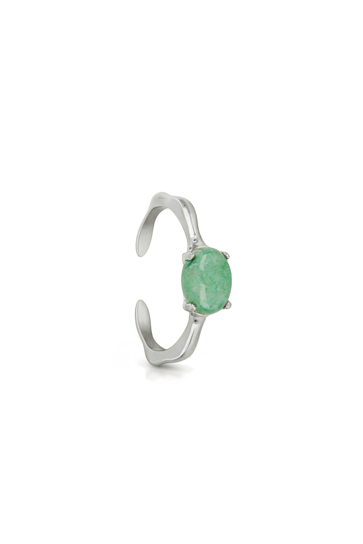 ELVA AMAZONITE STEEL RING