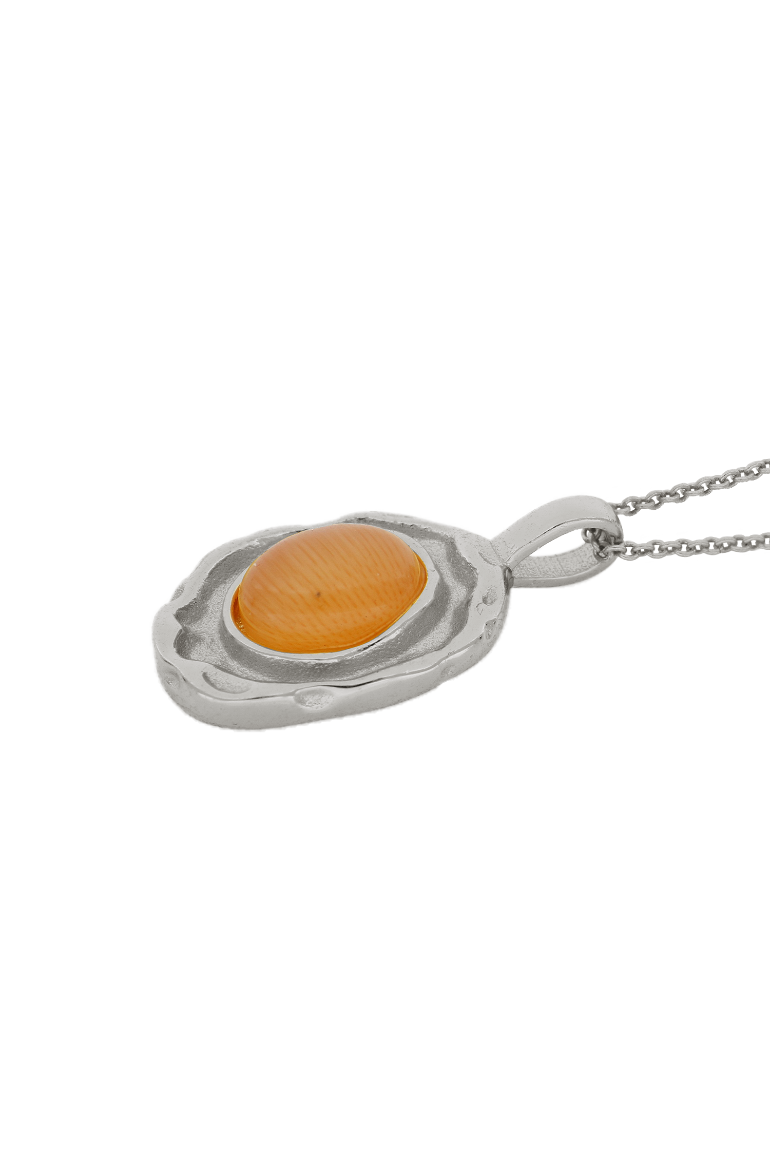 COLLAR BORA NARANJA PLATA