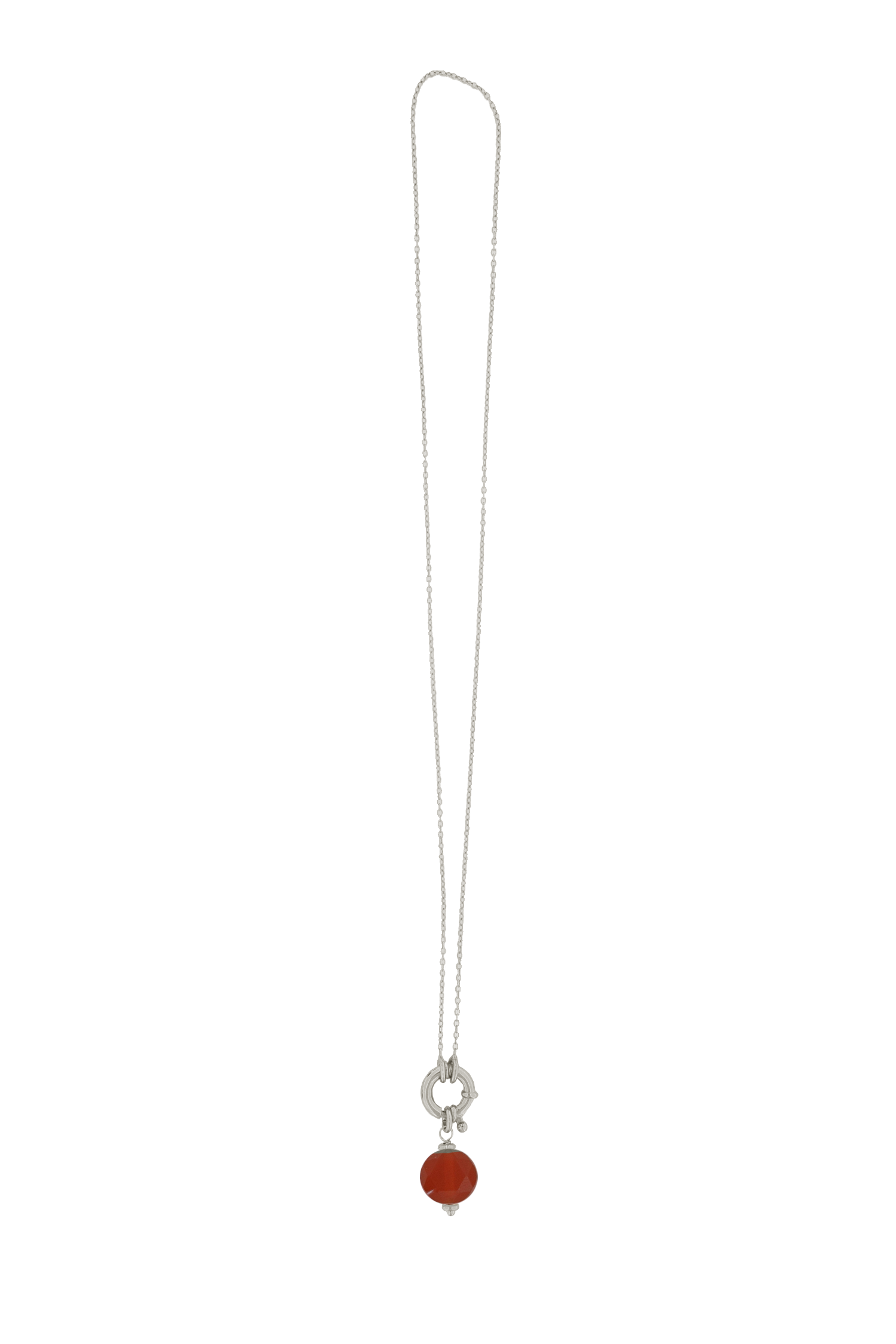 COLLAR MAVEA SARDONICE ROJO PLATA