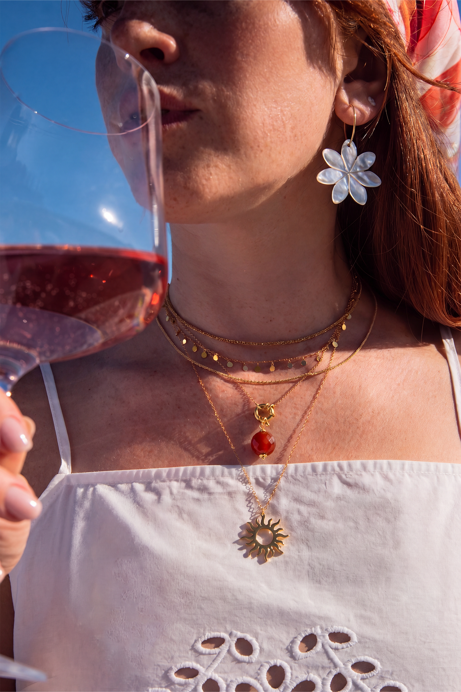 COLLAR MAVEA SARDONICE ROJO