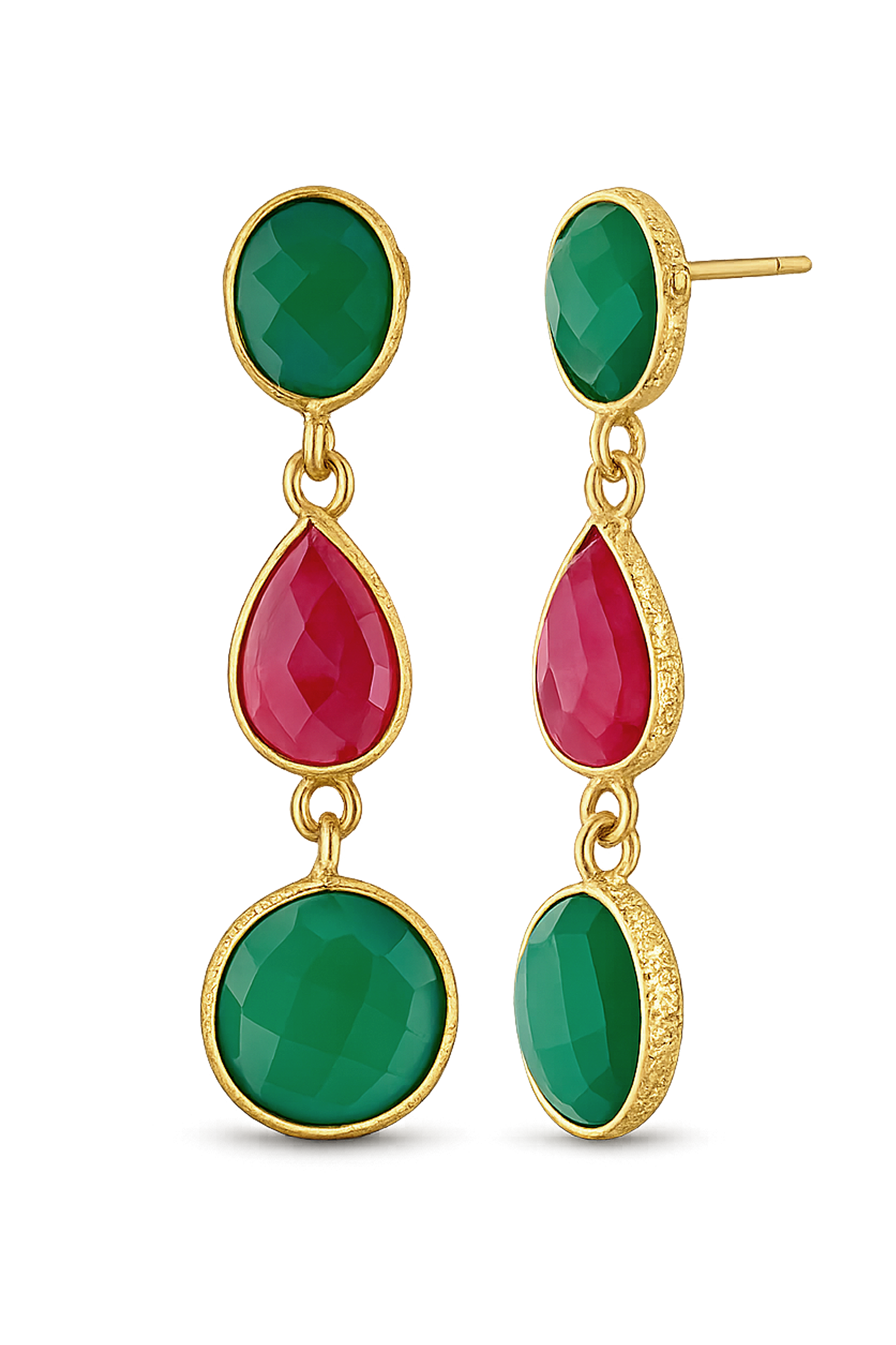 PENDIENTE SIRELLE ROJO Y VERDE
