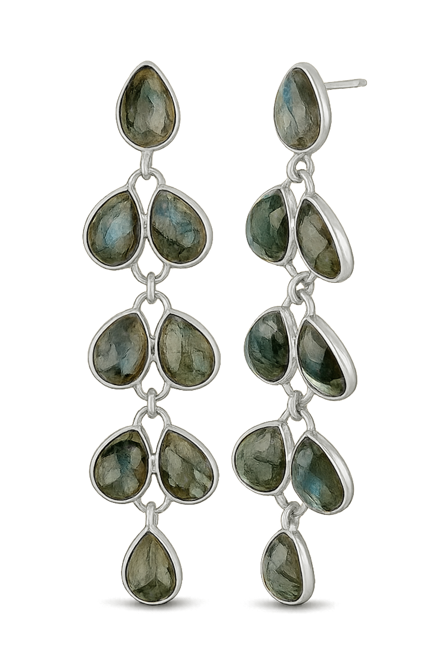 PENDIENTES AUTUMN LABRADORITA PLATA