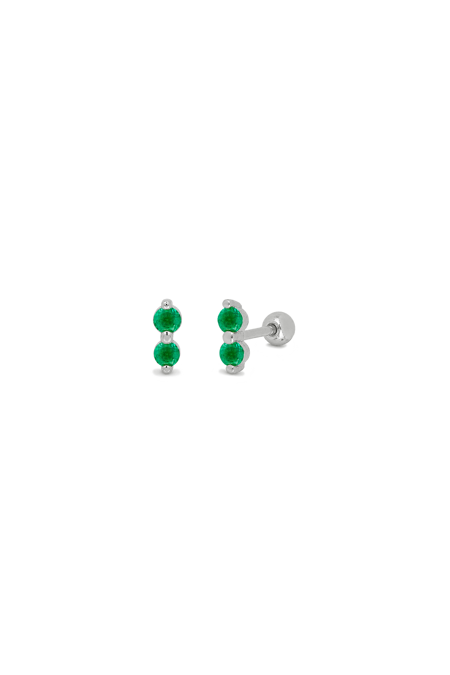 PIERCING TISAE VERDE PLATA