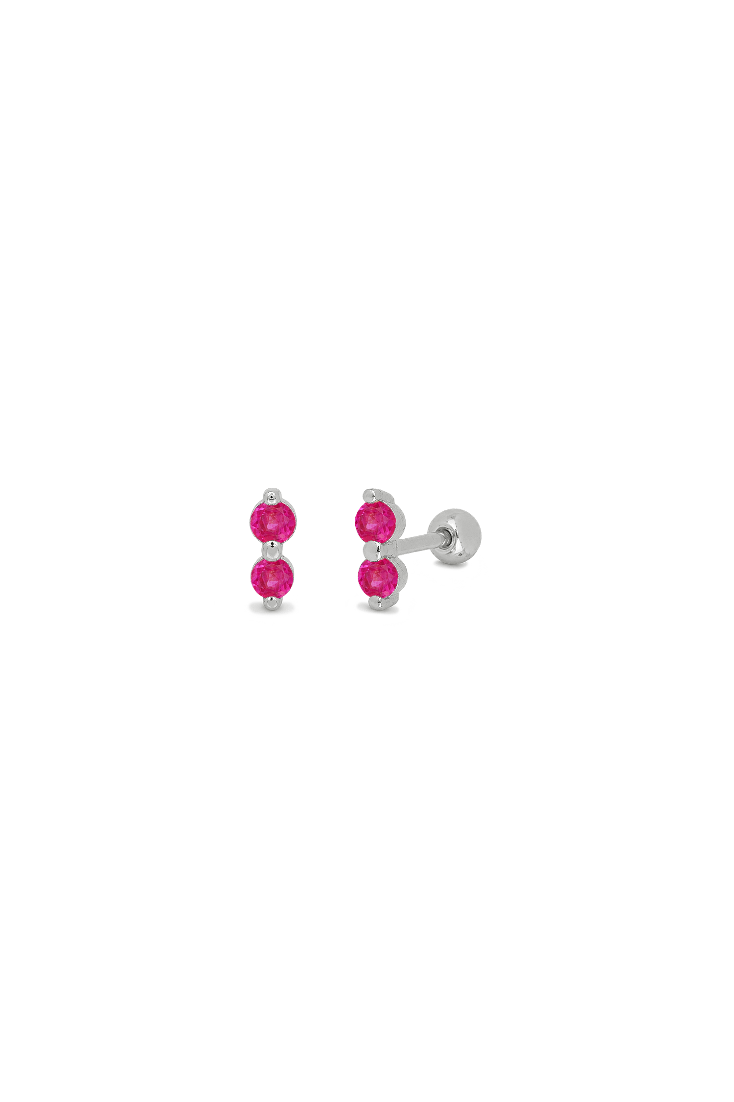 PIERCING TISAE FUCSIA PLATA