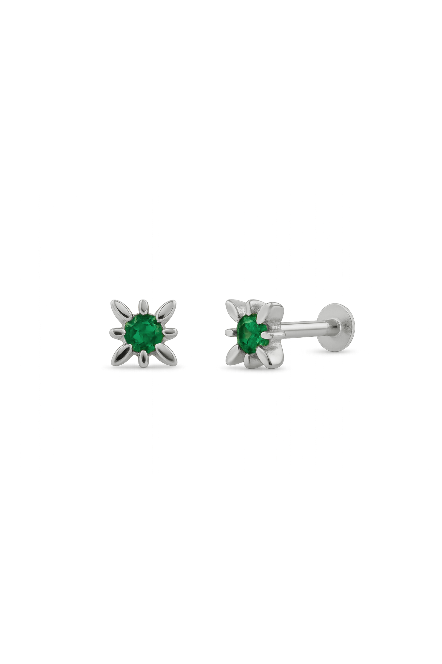 PIERCING LUME VERDE PLATA