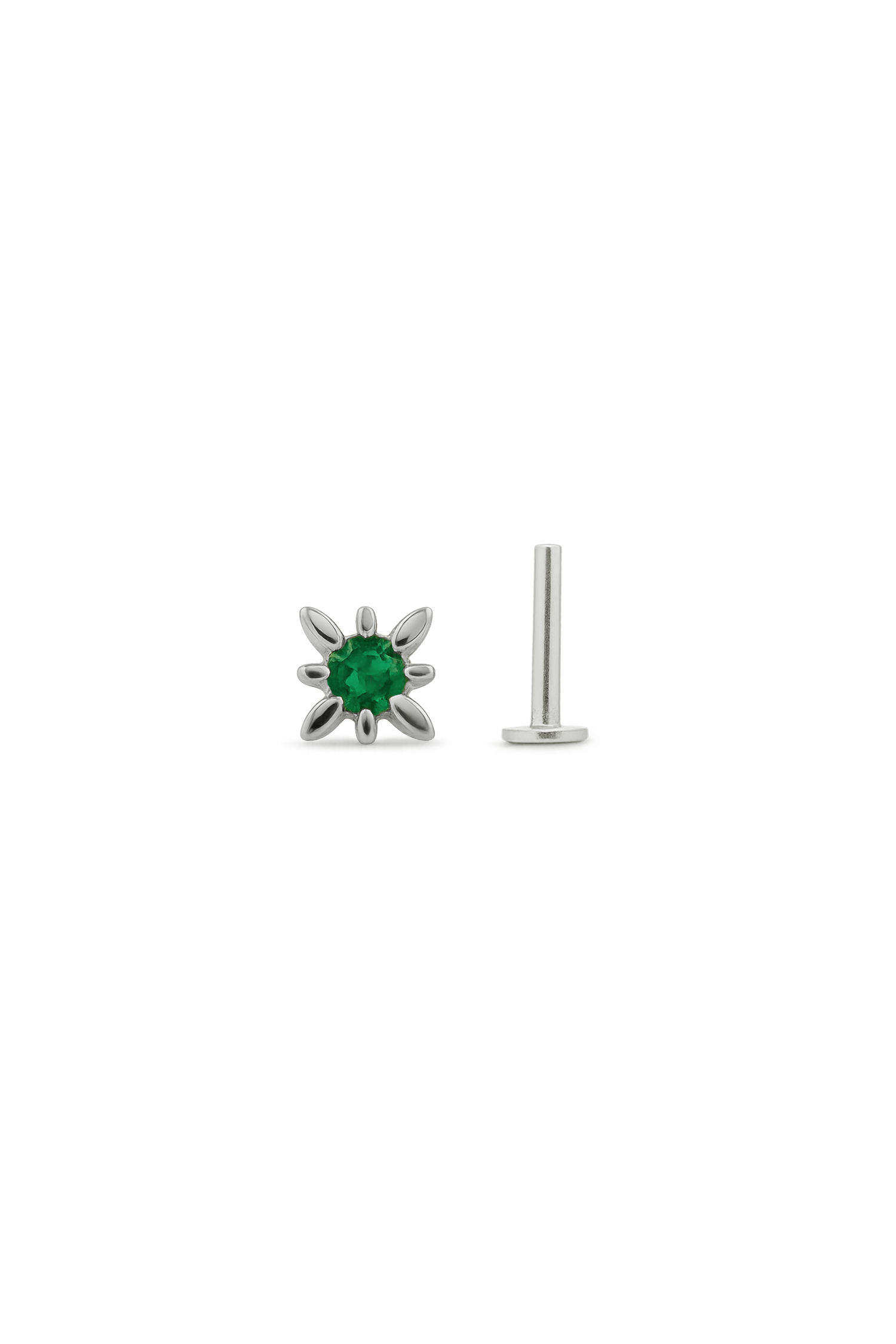 PIERCING LUME VERDE PLATA