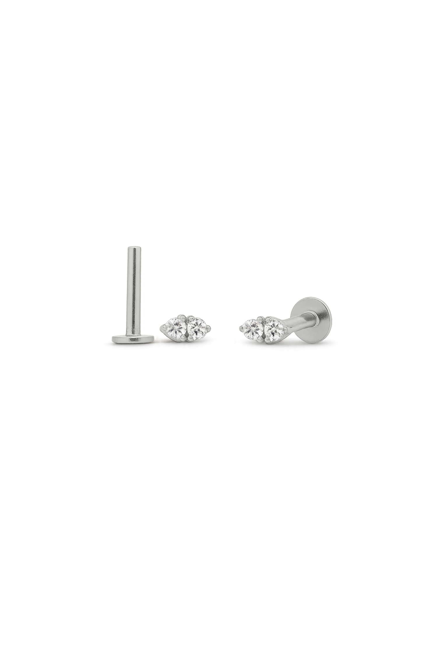 PIERCING HALO BLANCO PLATA