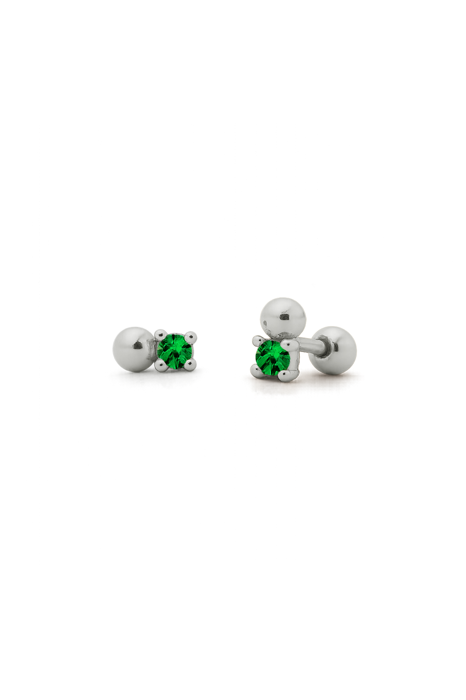 PIERCING NOVA VERDE PLATA