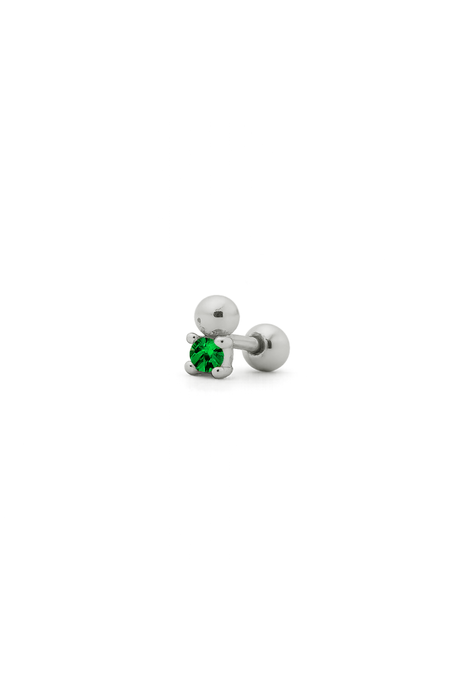 PIERCING NOVA VERDE PLATA