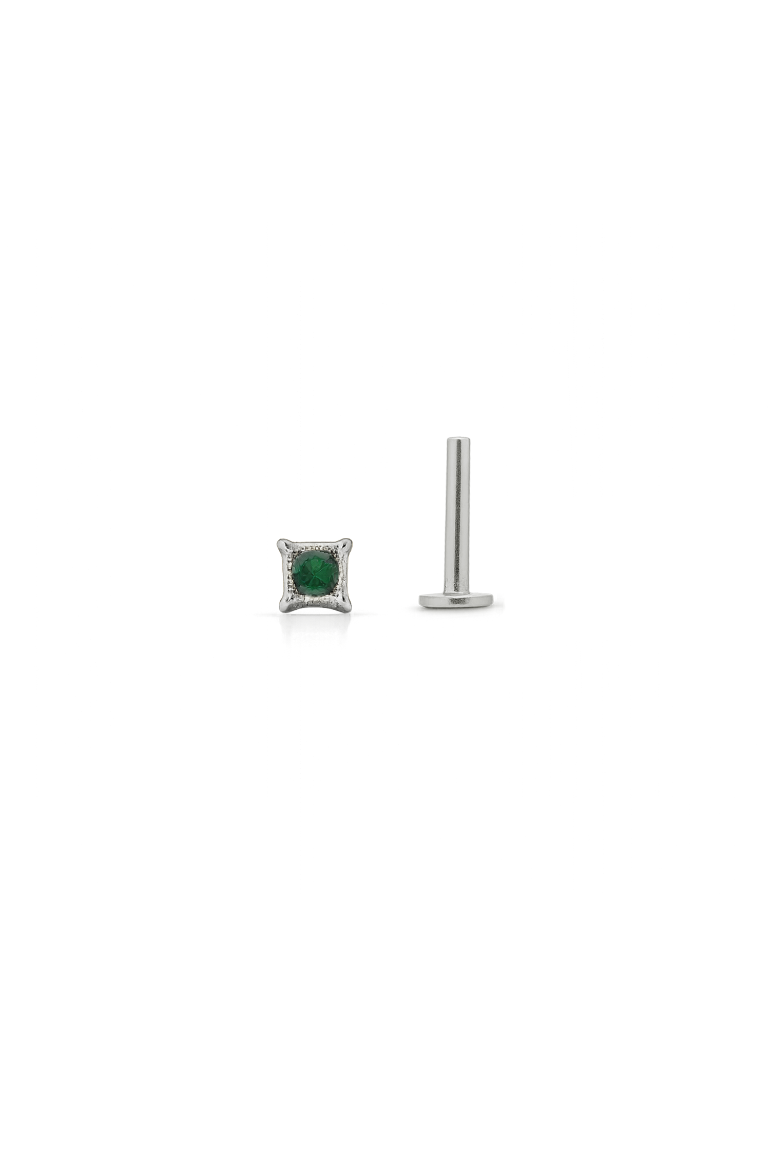 PIERCING TEYA VERDE PLATA