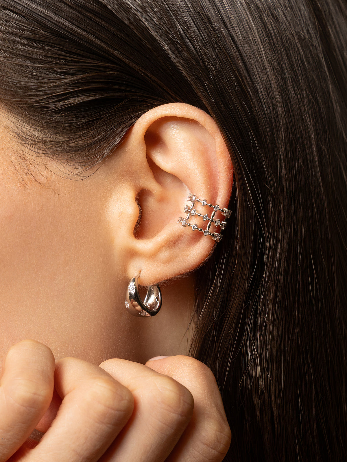 BOUCLES D'OREILLES CELESTE ARGENT